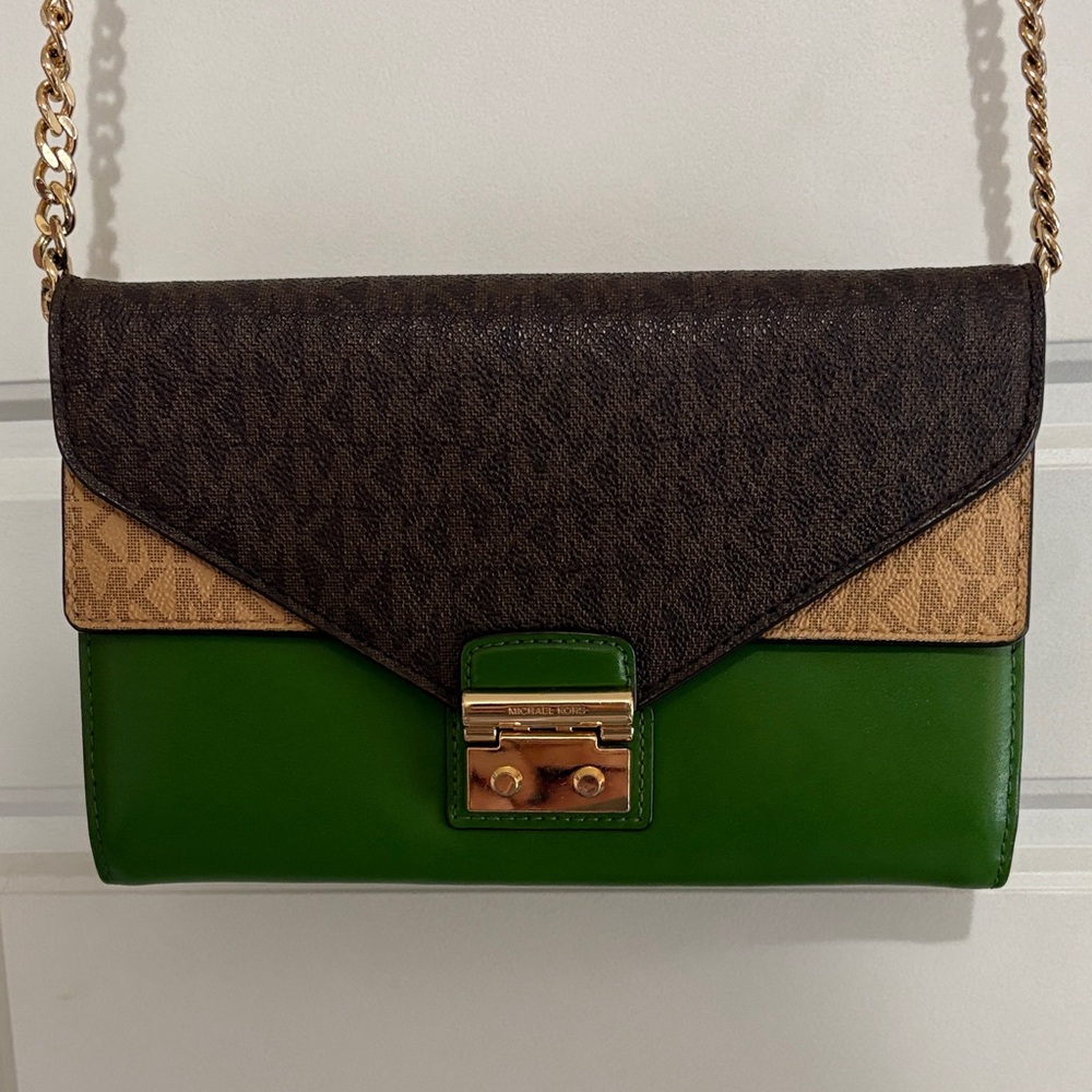 Michael Kors Leather Chain Shoulder Bag with removable strap